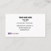 Custom Logo Circle Modern Minimalistisch Zwart en Visitekaartje (Achterkant)