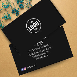 Custom Logo Circle Modern Minimalistisch Zwart en  Visitekaartje