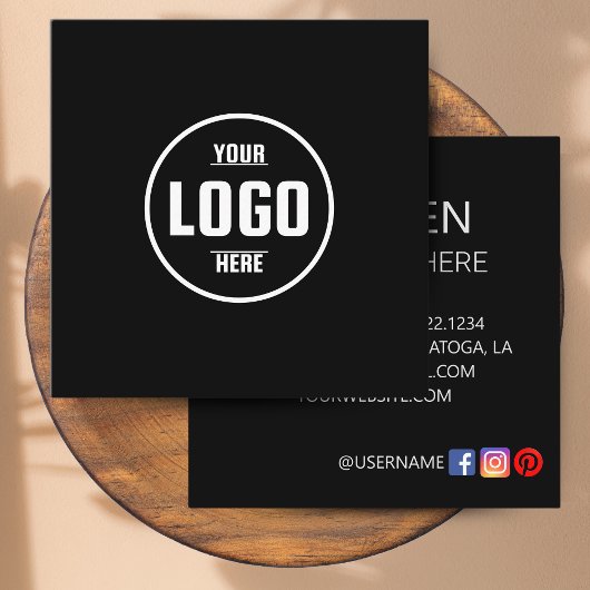 Custom Logo Circle Wit Vierkant Visitekaartje