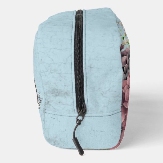 Custom logo Classy retro background botanical blue Toilettasje (Rechts)