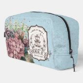 Custom logo Classy retro background botanical blue Toilettasje (Rechterhoek)
