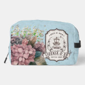 Custom logo Classy retro background botanical blue Toilettasje (Achterkant)