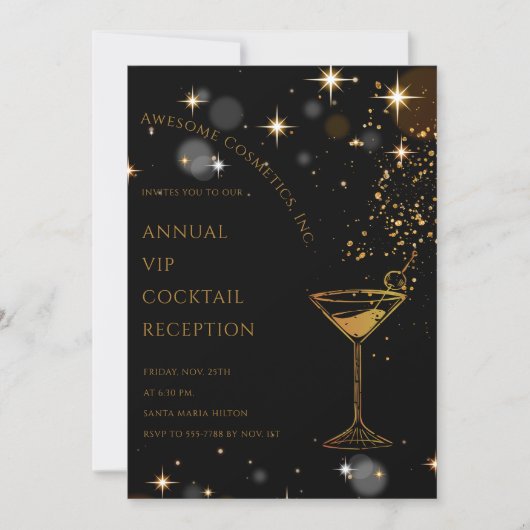 Custom logo Cocktail Corporate Business Event Kaart (Voorkant)