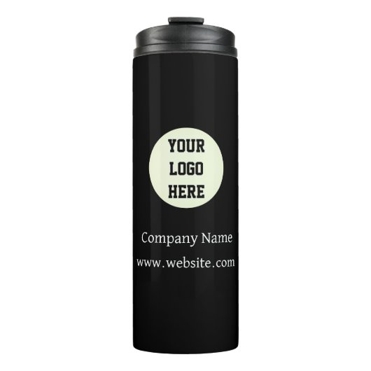 Custom Logo Company Black Business Corporate Thermosbeker (Voorkant)