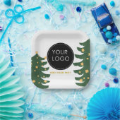 Custom Logo Company Business Christmas Tree Papieren Bordje (Feest)