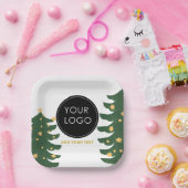 Custom Logo Company Business Christmas Tree Papieren Bordje (Feest)
