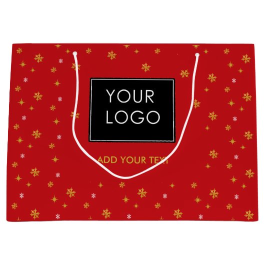 Custom Logo Company Business Kerstmis Sneeuwvlok Groot Cadeauzakje (Voorkant)