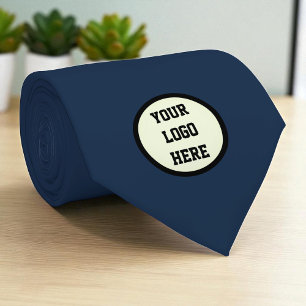 Custom Logo Company Marine Blue Business Corporate Stropdas