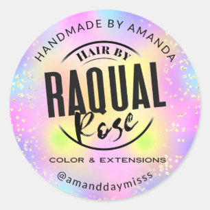 Custom Logo Company Name Holografiek Bright Ronde Sticker