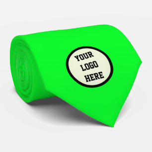 Custom Logo Company Neon Green Business Corporate Stropdas