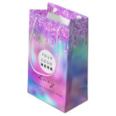 Custom Logo Company Pink Drivers Holographic Klein Cadeauzakje (Achterkant Gekanteld)