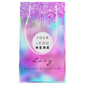 Custom Logo Company Pink Drivers Holographic Klein Cadeauzakje (Voorkant)