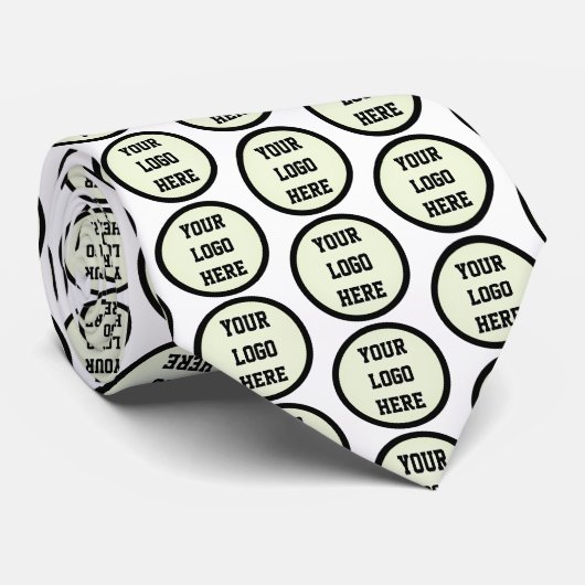 Custom Logo Company Solid White Business Corporate Stropdas (Opgerold)
