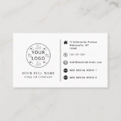 Custom Logo, Contact and Social Media Minimal Visitekaartje (Voorkant)