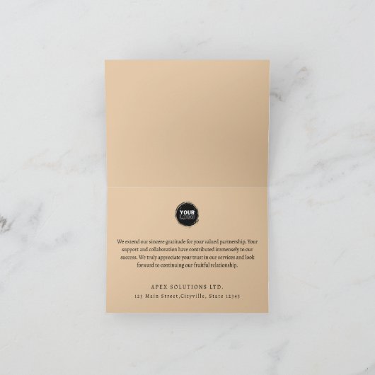 Custom Logo Corporate Business Company Bedankkaart (Binnen)