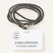 Custom Logo Customer Service Employee Name Badge (Voorkant met draagriem)