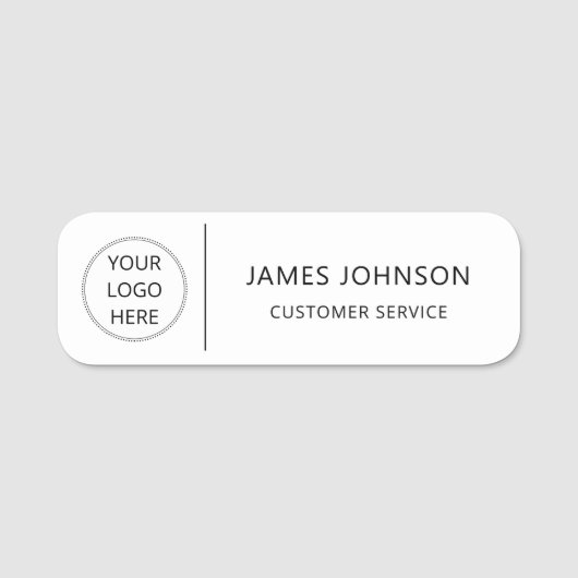 Custom Logo Customer Service Employee Name Naamplaatje (Voorkant)
