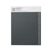 Custom Logo, Dark Engineering Graph Paper Grid Pad Notitieblok (Linkerzijde)