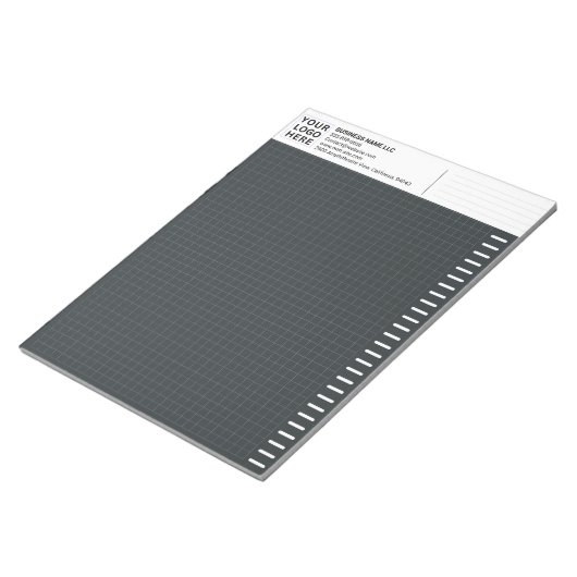 Custom Logo, Dark Engineering Graph Paper Grid Pad Notitieblok (Schuin)