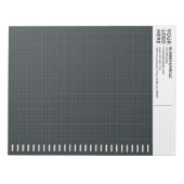 Custom Logo, Dark Engineering Graph Paper Grid Pad Notitieblok (Voorkant)