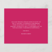 Custom Logo Dark Pink Budget Thank You Card (Achterkant)