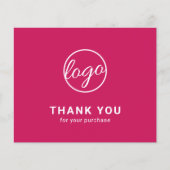 Custom Logo Dark Pink Budget Thank You Card (Voorkant)