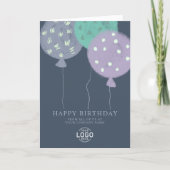 Custom Logo Dusty Balloons Business Birthday Card Feestdagen Kaart (Voorkant)