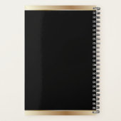 Custom Logo Elegant Black Gold Planner (Achterkant)
