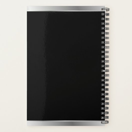 Custom Logo Elegant Black Silver Planner (Achterkant)