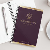 Custom Logo Elegant Bourgogne Red Gold Planner