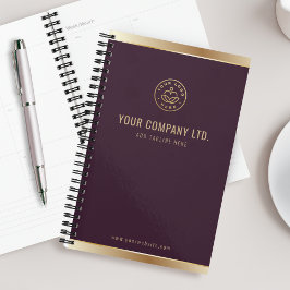 Custom Logo Elegant Bourgogne Red Gold Planner