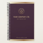 Custom Logo Elegant Bourgogne Red Gold Planner (Voorkant)