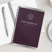 Custom Logo Elegant Bourgogne Rood Zilver Planner