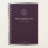 Custom Logo Elegant Bourgogne Rood Zilver Planner (Voorkant)
