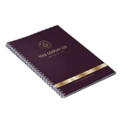 Custom Logo Elegant Burgundy Red Gold Notitieboek (Rechterzijde)