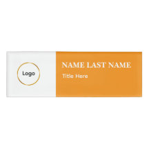 Custom Logo Elegant Dusty Blue White Magnet