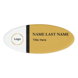 Custom Logo Elegant Dusty Blue White Magnet Naambadge