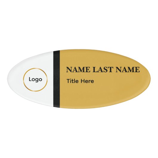 Custom Logo Elegant Dusty Blue White Magnet Naambadge (Voorkant)