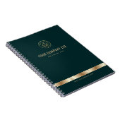 Custom Logo Elegant Groen Goud Notitieboek (Rechterzijde)
