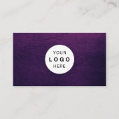 Custom logo elegant luxury purple leather visitekaartje (Voorkant)