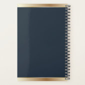 Custom Logo Elegant Navy Blue Gold Planner (Achterkant)