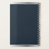 Custom Logo Elegant Navy Blue Silver Planner (Achterkant)