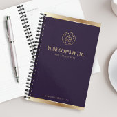 Custom Logo Elegant Paarse Goud Planner