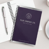 Custom Logo Elegant Paarse Zilver Planner