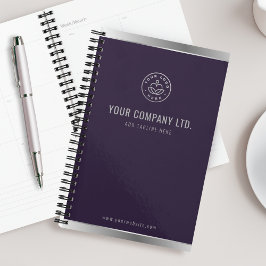 Custom Logo Elegant Paarse Zilver Planner