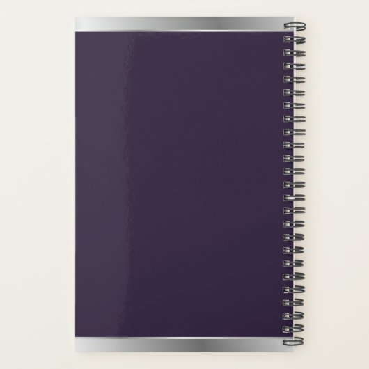 Custom Logo Elegant Paarse Zilver Planner (Achterkant)