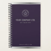 Custom Logo Elegant Paarse Zilver Planner (Voorkant)