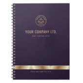Custom Logo Elegant Purple Gold Notitieboek (Voorkant)
