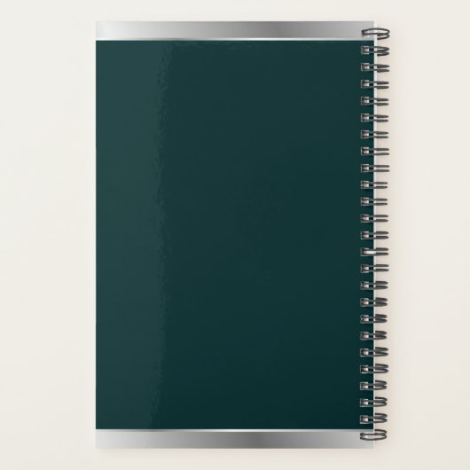 Custom Logo Elegant Smaragdgroen Zilver Planner (Achterkant)