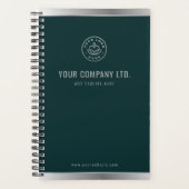 Custom Logo Elegant Smaragdgroen Zilver Planner (Voorkant)